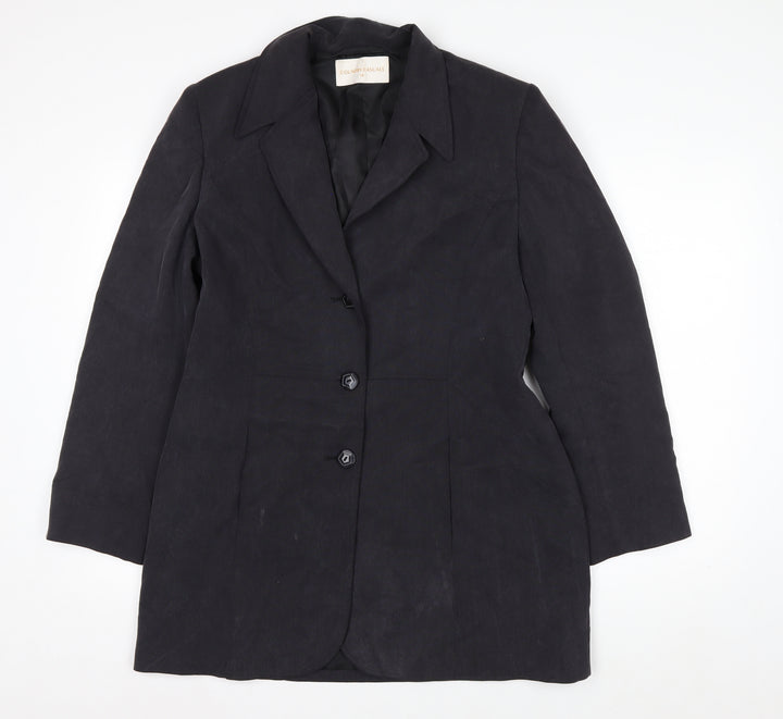 Country Casuals Women Black Size 14 Classic Lined Blazer