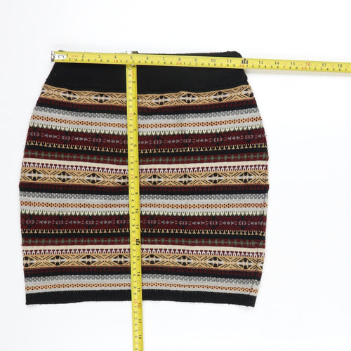 Miss Selfridge Women Multicoloured Knit Pencil Skirt Size 8