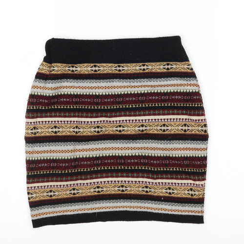 Miss Selfridge Women Multicoloured Knit Pencil Skirt Size 8