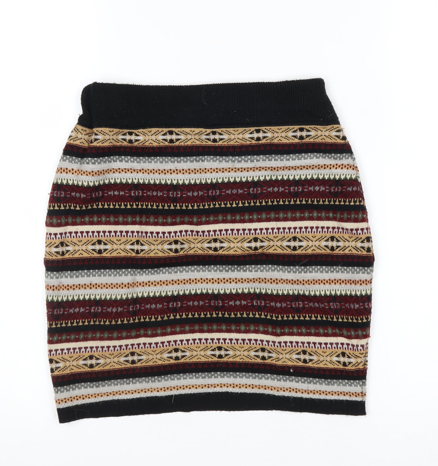 Miss Selfridge Women Multicoloured Knit Pencil Skirt Size 8