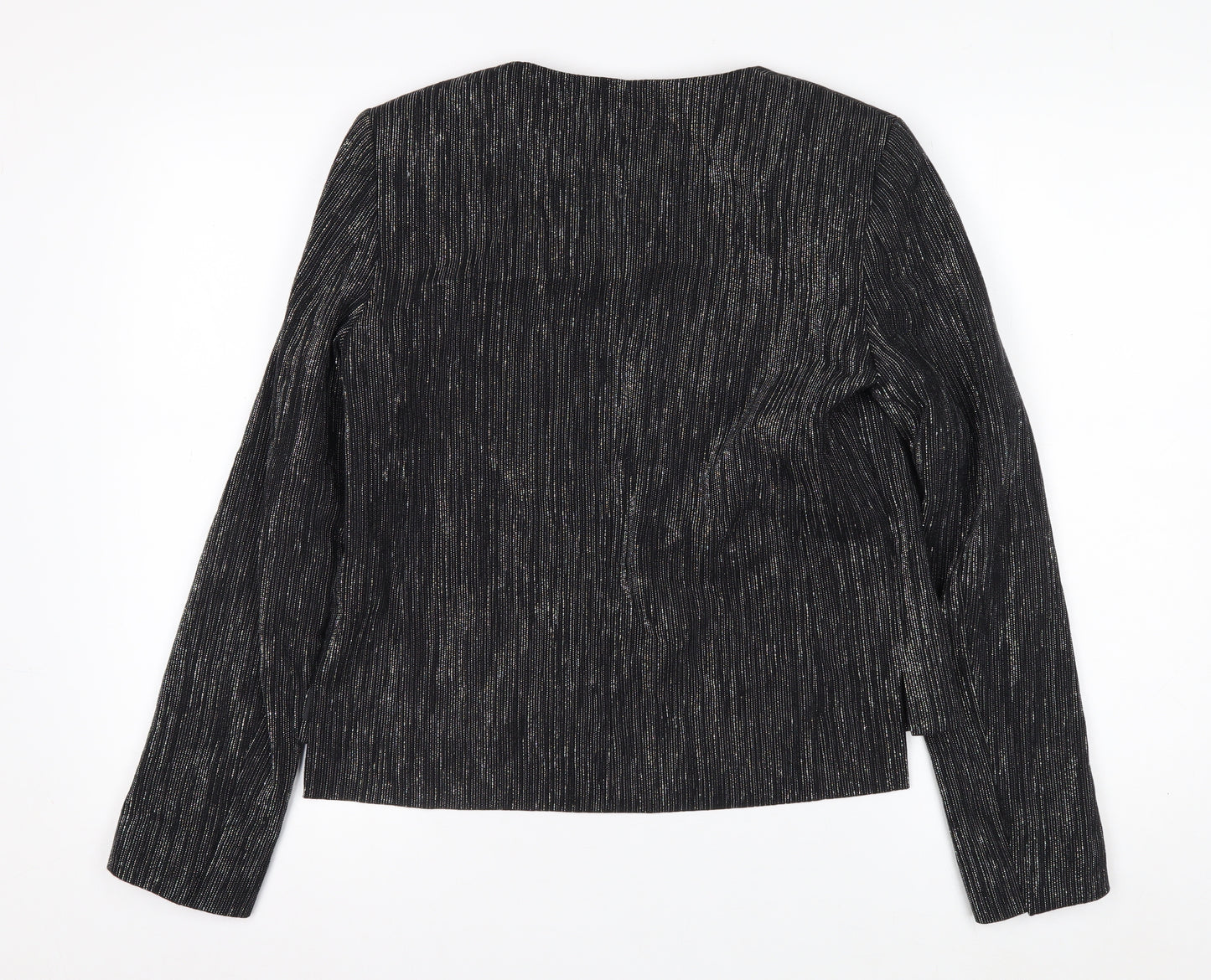 H&M Women's Black Metallic Striped Tuxedo Blazer Size 8