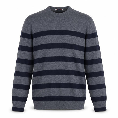 Gap Men's Grey Striped Merino Wool Pullover Jumper M