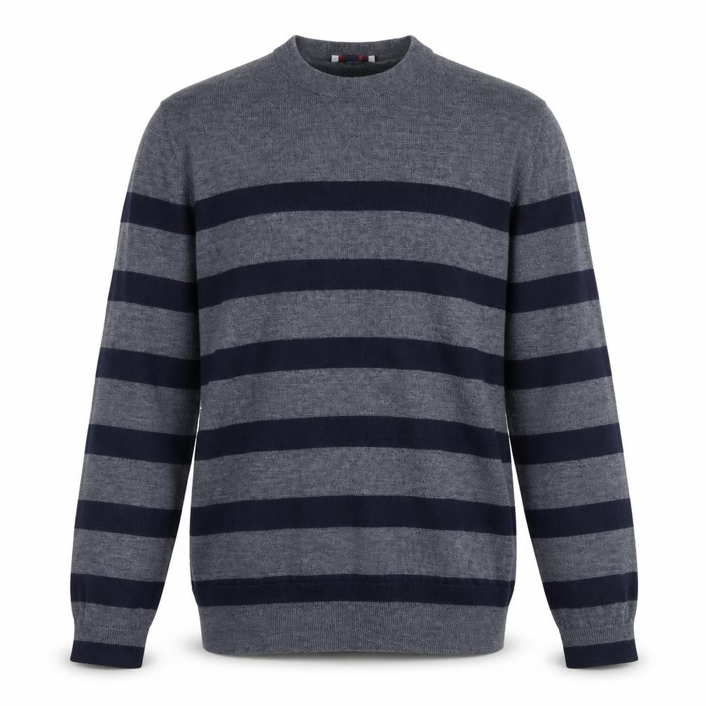 Gap Men's Grey Striped Merino Wool Pullover Jumper M