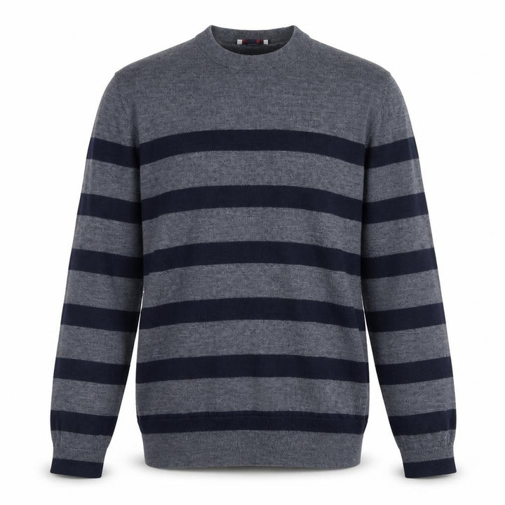 Gap Men's Grey Striped Merino Wool Pullover Jumper M