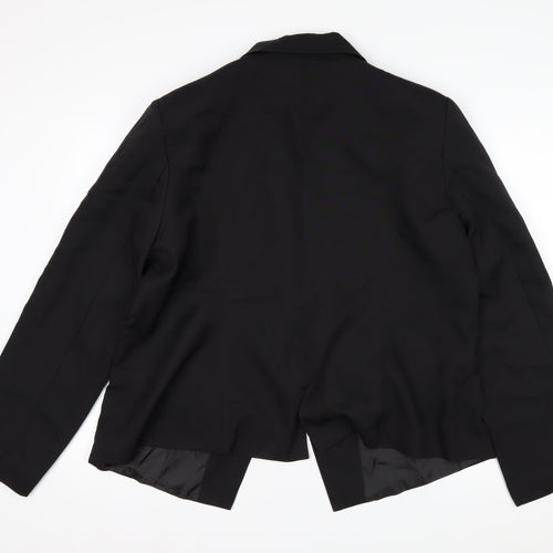 Boohoo Women Black UK 16 Single-Breasted Tailored Blazer