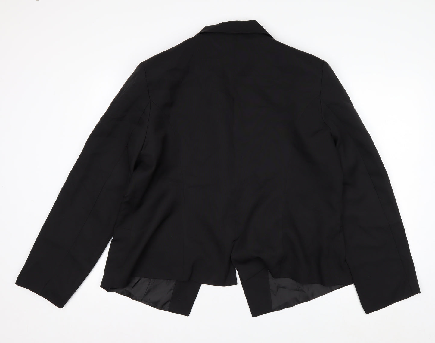 Boohoo Women Black UK 16 Single-Breasted Tailored Blazer