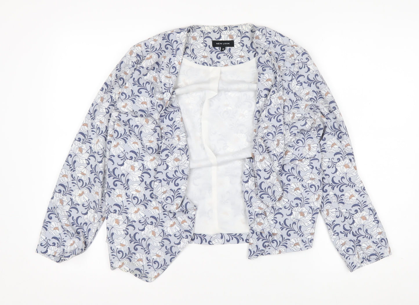 New Look Women’s Blue Floral Lightweight Blazer Size 10