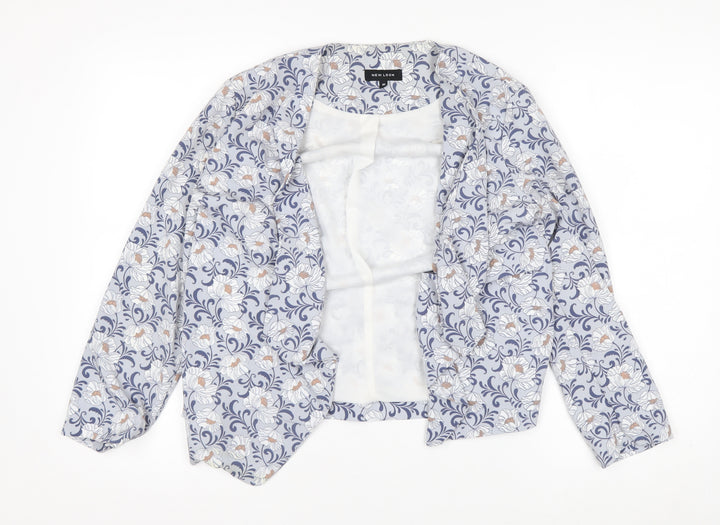 New Look Women’s Blue Floral Lightweight Blazer Size 10