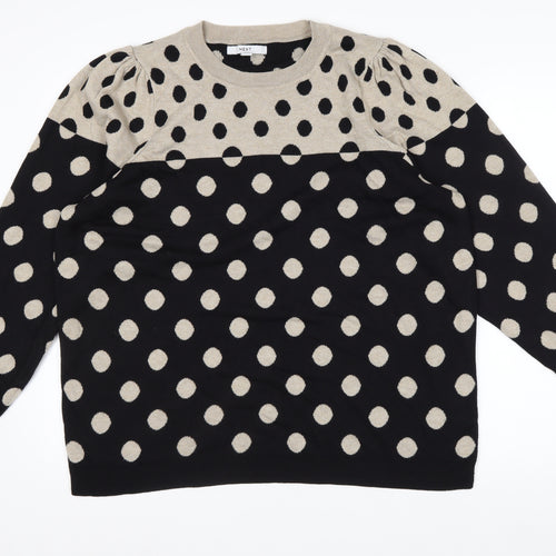 Next Women’s Black Polka Dot Crew Neck Pullover Jumper XL Tall
