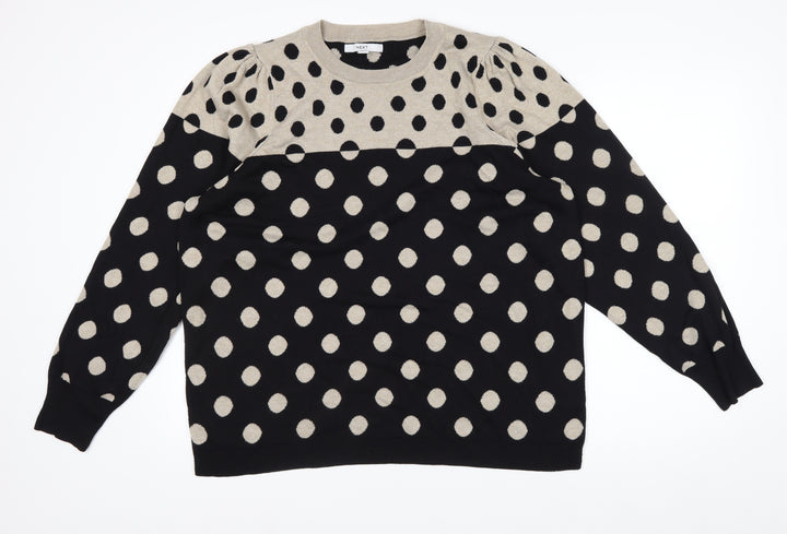 Next Women’s Black Polka Dot Crew Neck Pullover Jumper XL Tall
