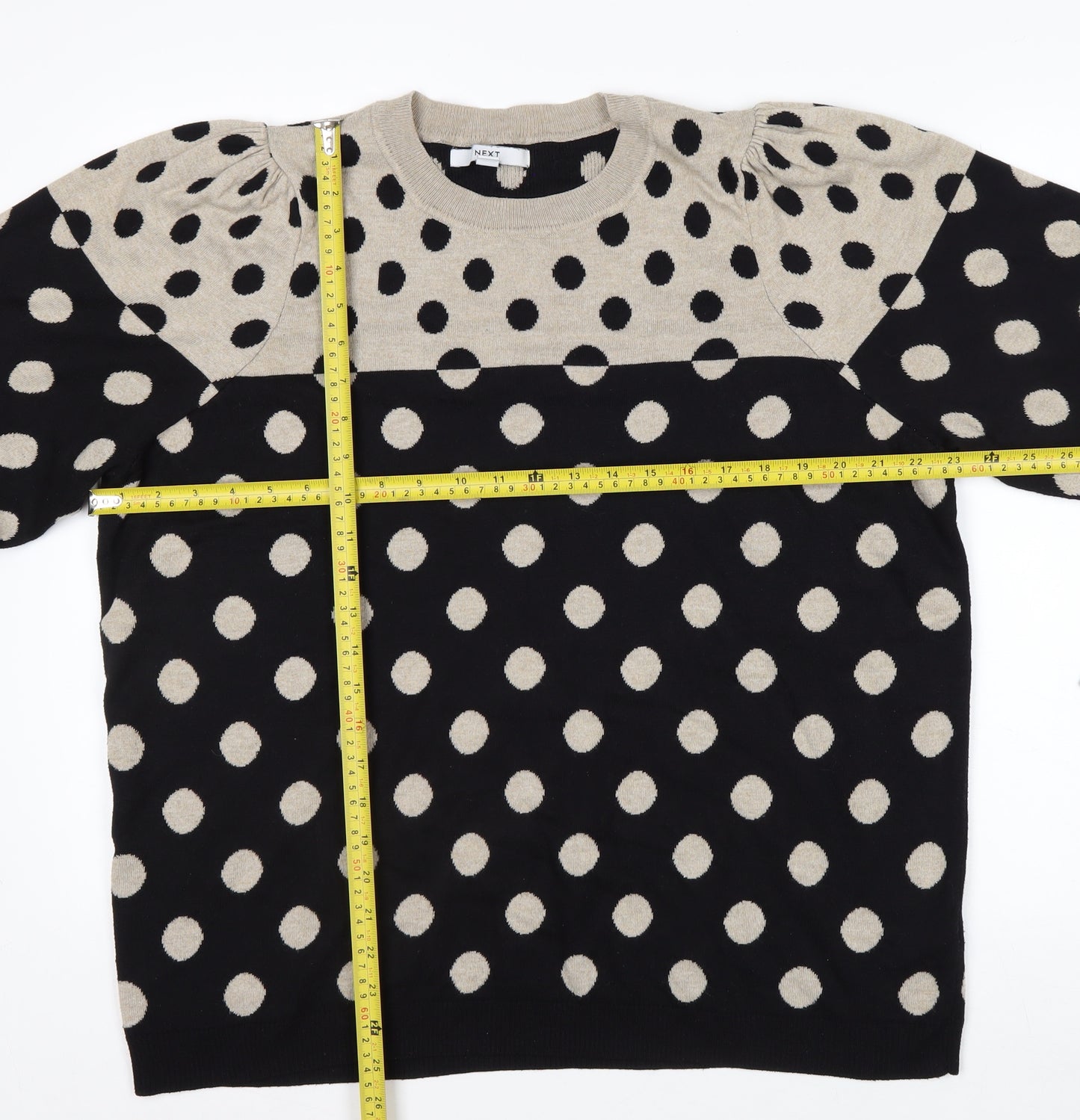 Next Women’s Black Polka Dot Crew Neck Pullover Jumper XL Tall