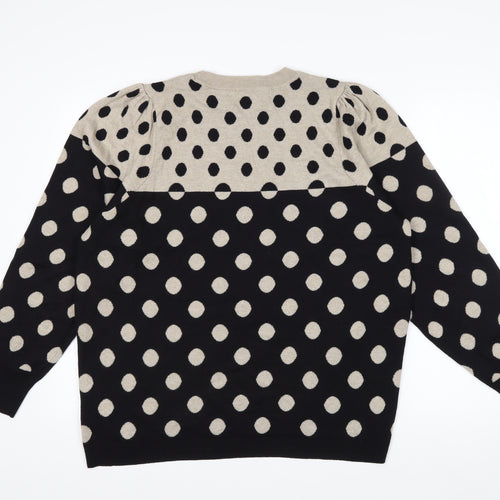 Next Women’s Black Polka Dot Crew Neck Pullover Jumper XL Tall