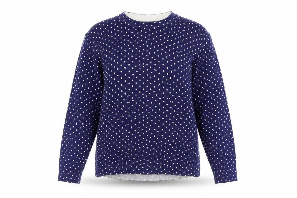 Design History Womens Blue Polka Dot Jumper Size 10 Crew Neck Knit