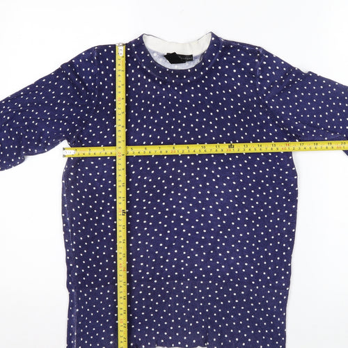 Design History Womens Blue Polka Dot Jumper Size 10 Crew Neck Knit