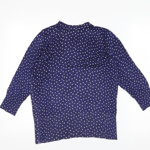 Design History Womens Blue Polka Dot Jumper Size 10 Crew Neck Knit