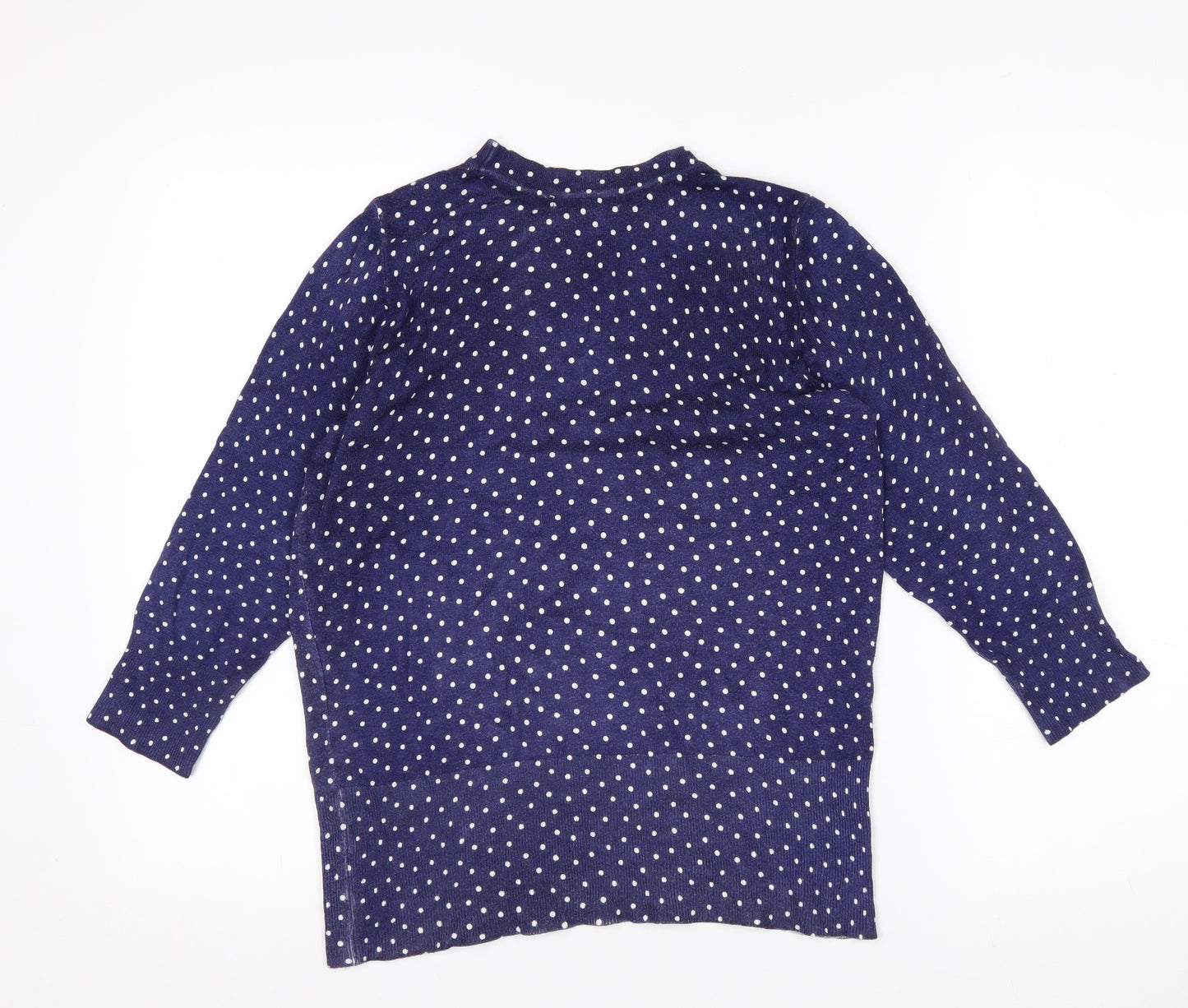 Design History Womens Blue Polka Dot Jumper Size 10 Crew Neck Knit
