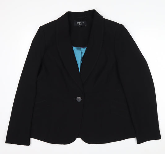 Papaya Women Black Tailored Notch Blazer Size 18