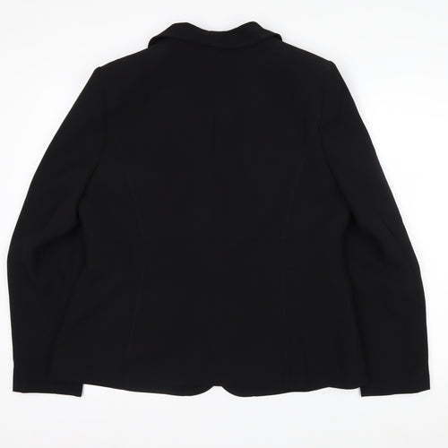 Papaya Women Black Tailored Notch Blazer Size 18