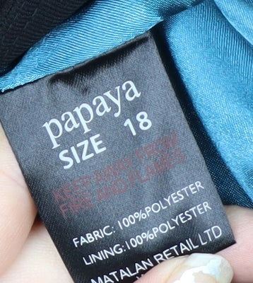 Papaya Women Black Tailored Notch Blazer Size 18
