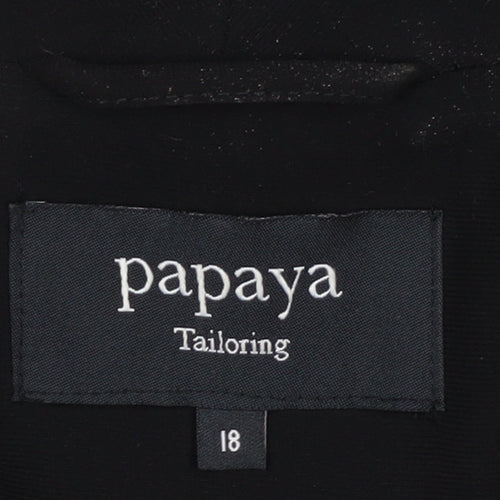 Papaya Women Black Tailored Notch Blazer Size 18