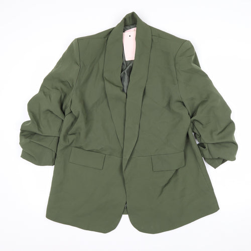 Pink Boutique Women’s Green Shawl Collar Blazer XL Woven Jacket