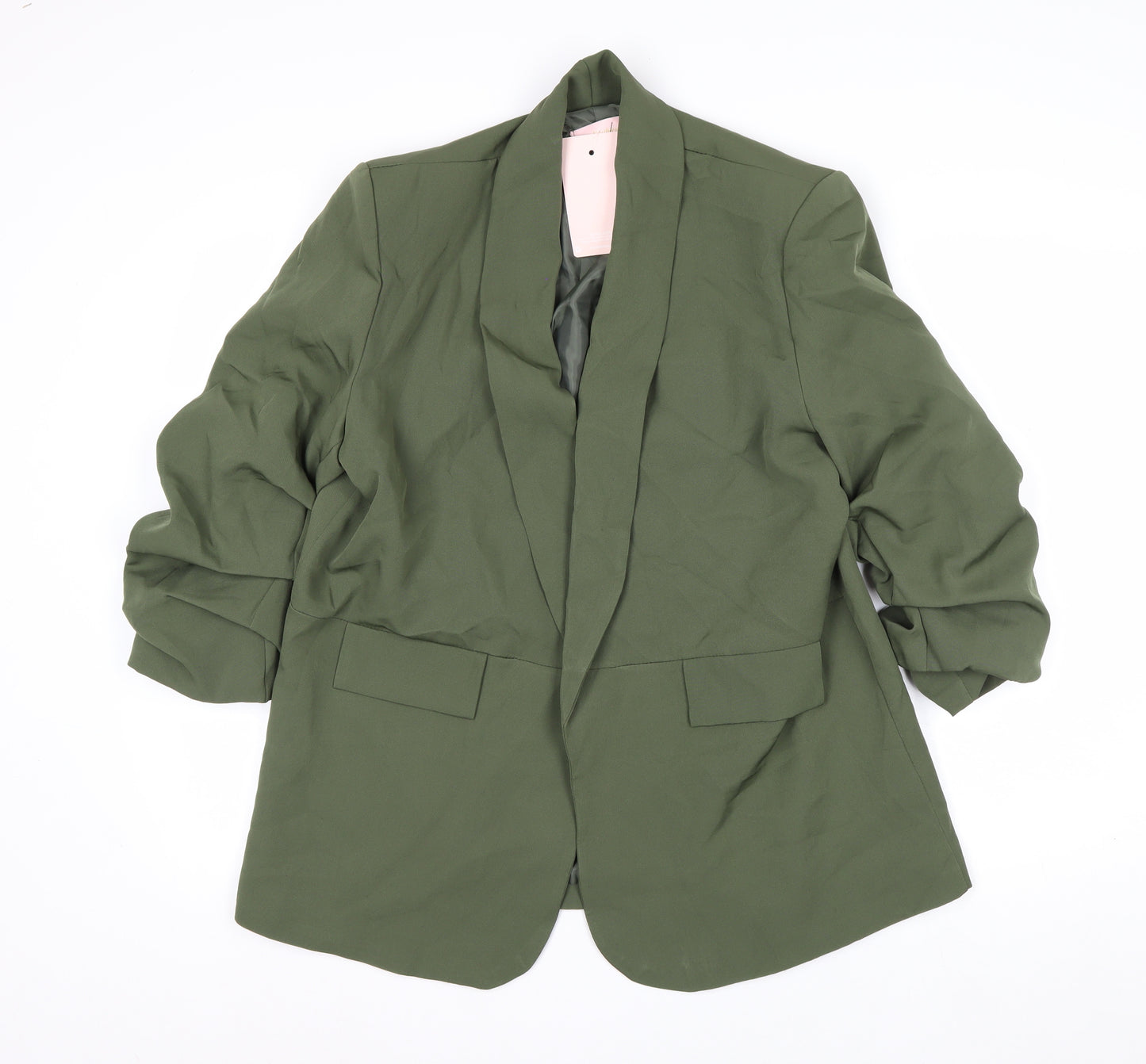 Pink Boutique Women’s Green Shawl Collar Blazer XL Woven Jacket