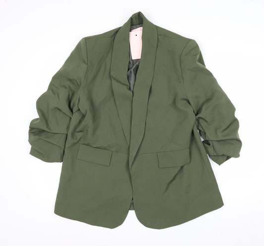 Pink Boutique Women’s Green Shawl Collar Blazer XL Woven Jacket