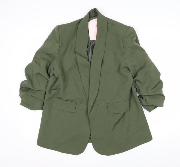 Pink Boutique Women’s Green Shawl Collar Blazer XL Woven Jacket
