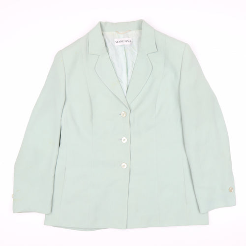 Marcona Women Mint Green Size 16 Classic Single-Breasted Blazer