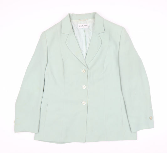 Marcona Women Mint Green Size 16 Classic Single-Breasted Blazer