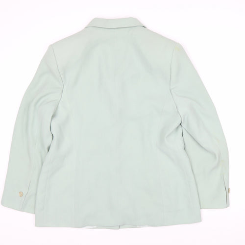 Marcona Women Mint Green Size 16 Classic Single-Breasted Blazer