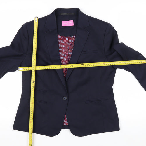 Brook Taverner Women's Navy Classic Single-Breasted Blazer Size 12R