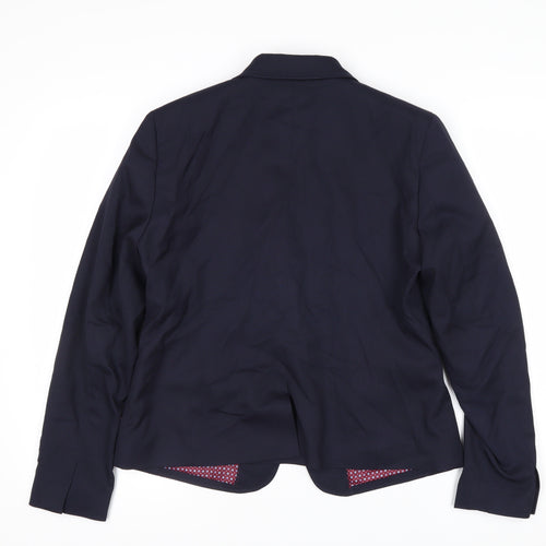 Brook Taverner Women's Navy Classic Single-Breasted Blazer Size 12R