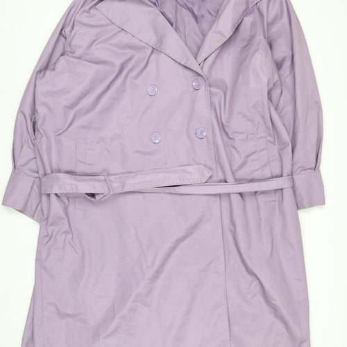 Threadbare Women's Plus Purple Trench Coat Belted Long Size 24