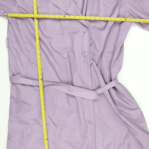 Threadbare Women's Plus Purple Trench Coat Belted Long Size 24