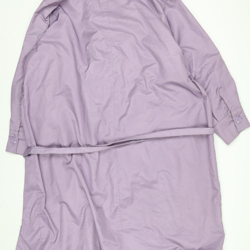 Threadbare Women's Plus Purple Trench Coat Belted Long Size 24