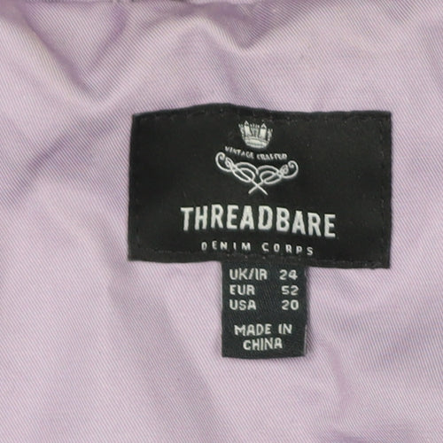 Threadbare Women's Plus Purple Trench Coat Belted Long Size 24