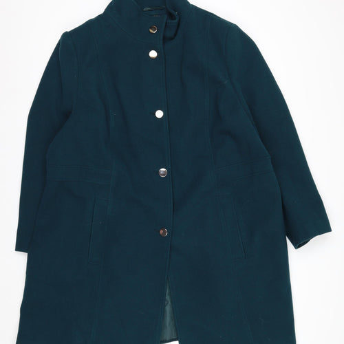 Bonmarché Women's Green Long Button Coat Size 24