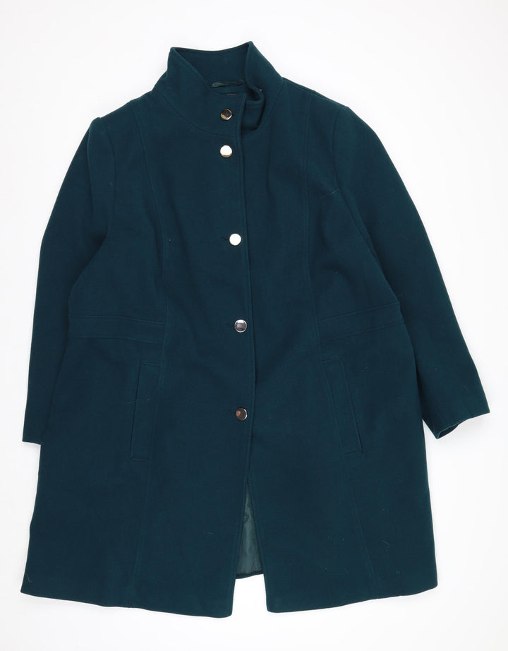 Bonmarché Women's Green Long Button Coat Size 24