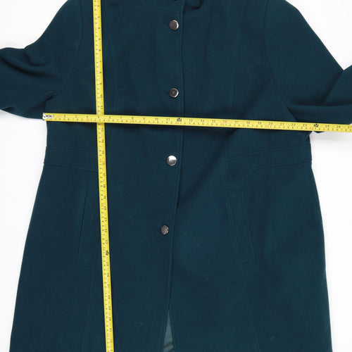 Bonmarché Women's Green Long Button Coat Size 24