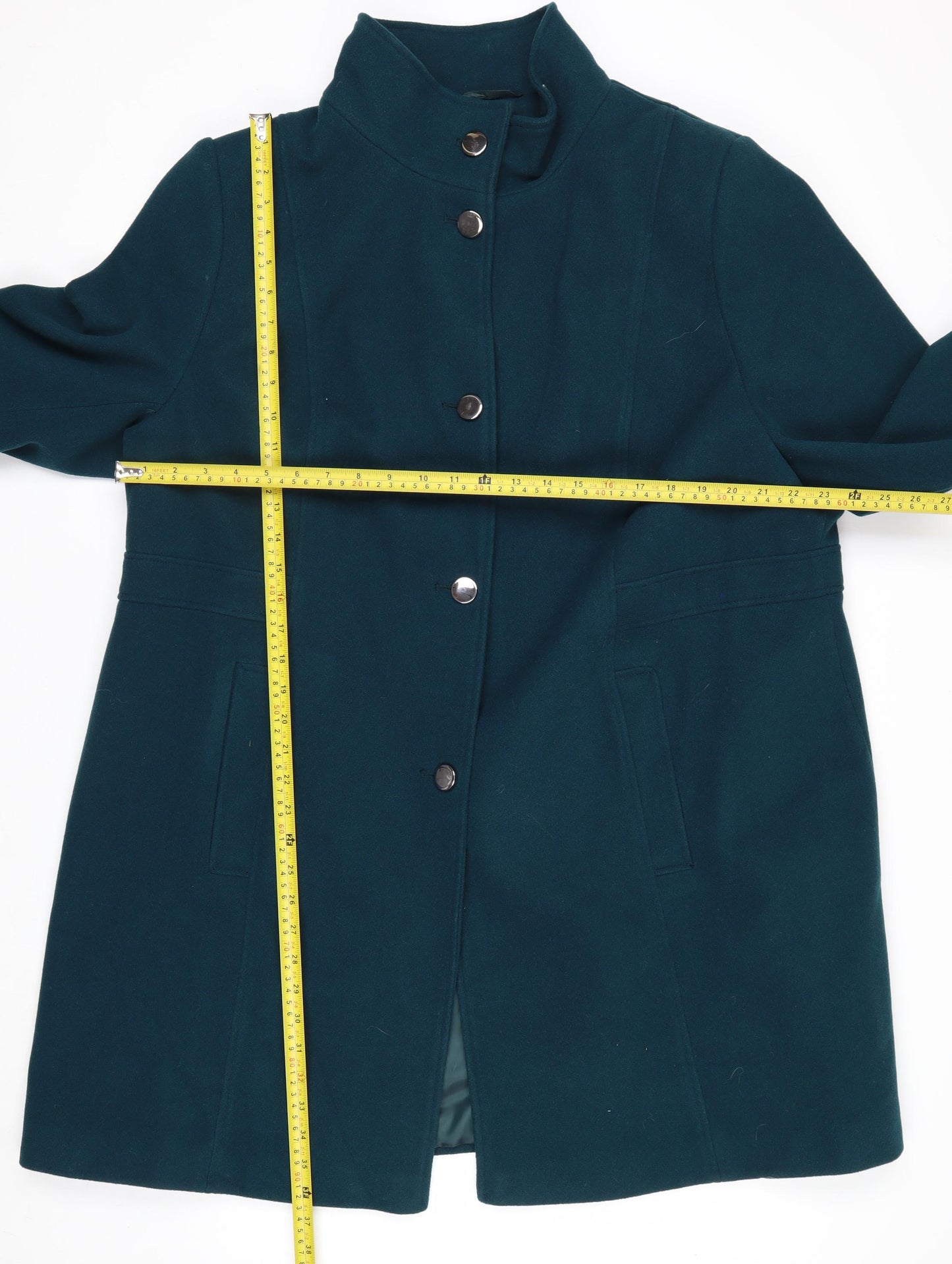 Bonmarché Women's Green Long Button Coat Size 24