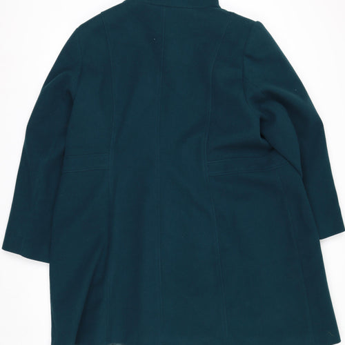 Bonmarché Women's Green Long Button Coat Size 24