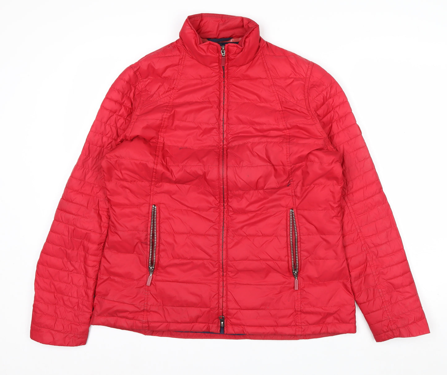 Barbour Womens Red Quilted Puffer Jacket Size 14 Lightweight Autumn Winter