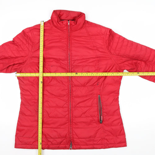 Barbour Womens Red Quilted Puffer Jacket Size 14 Lightweight Autumn Winter