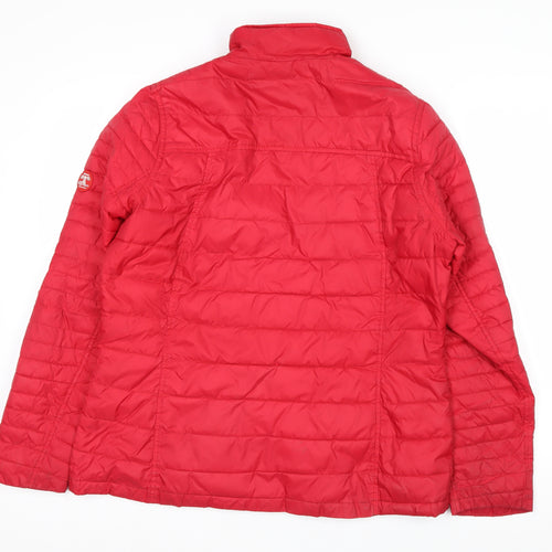 Barbour Womens Red Quilted Puffer Jacket Size 14 Lightweight Autumn Winter
