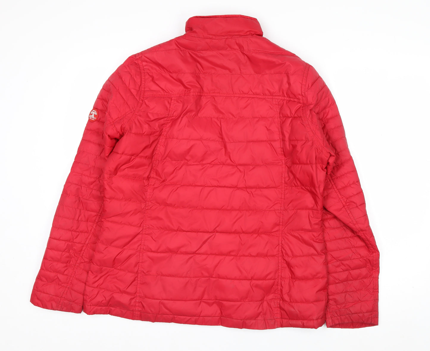 Barbour Womens Red Quilted Puffer Jacket Size 14 Lightweight Autumn Winter