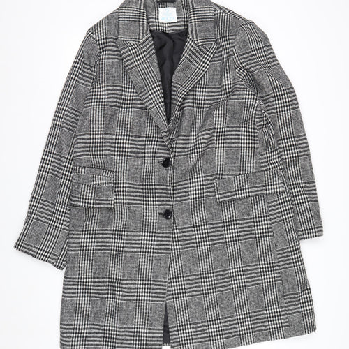 Primark Women’s Grey Checked Blazer Jacket Size 16 Regular Fit