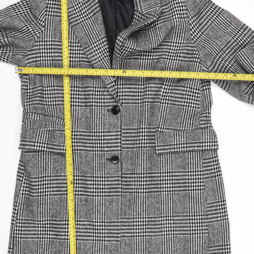 Primark Women’s Grey Checked Blazer Jacket Size 16 Regular Fit