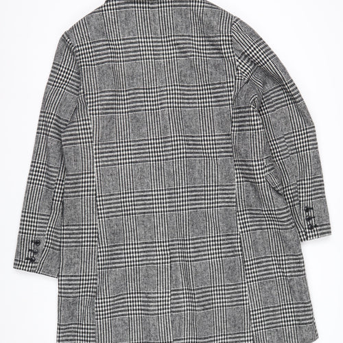 Primark Women’s Grey Checked Blazer Jacket Size 16 Regular Fit