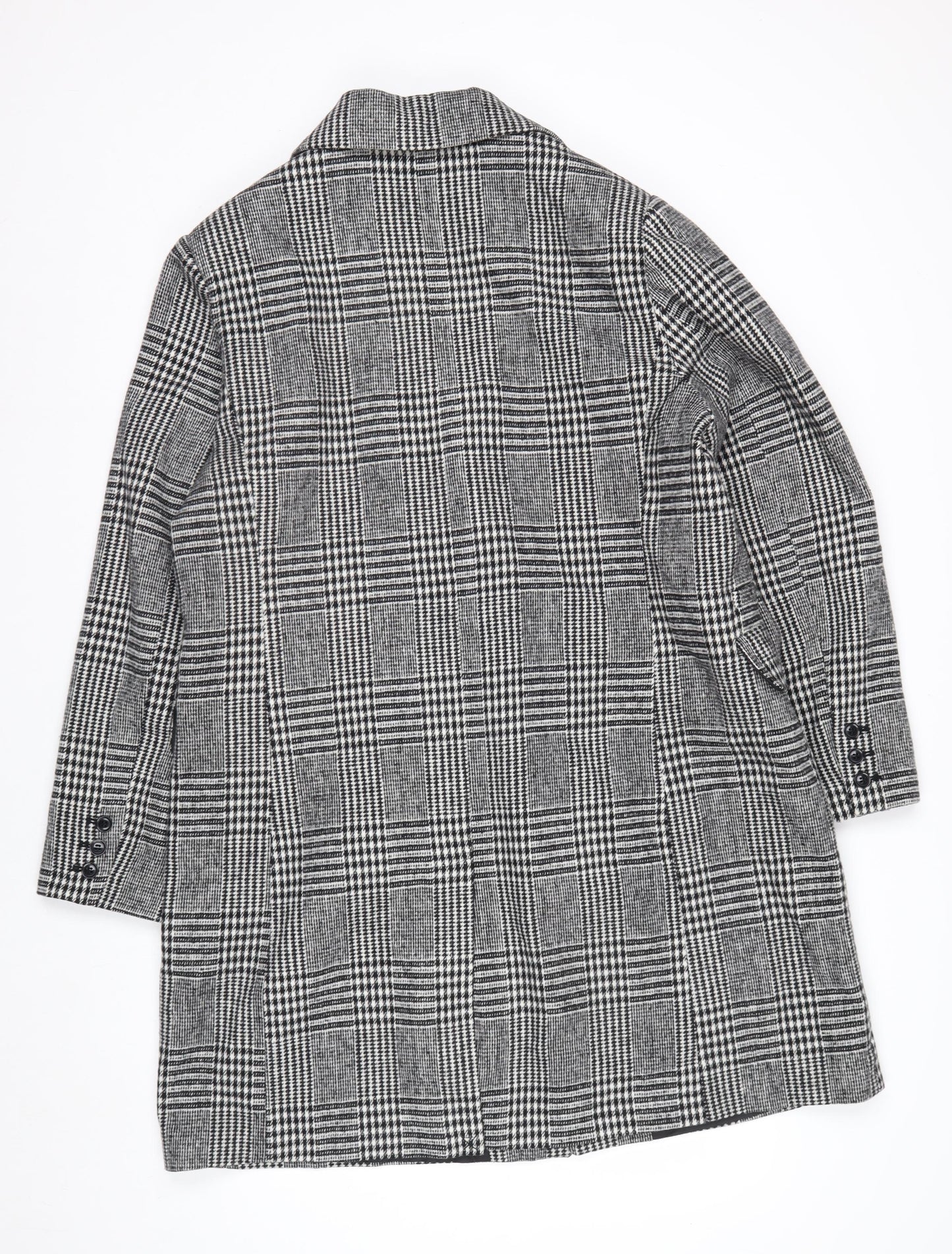 Primark Women’s Grey Checked Blazer Jacket Size 16 Regular Fit